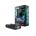 8K eARC adaptér HDfury Arcana 2 – pohled zepředu s OLED displejem