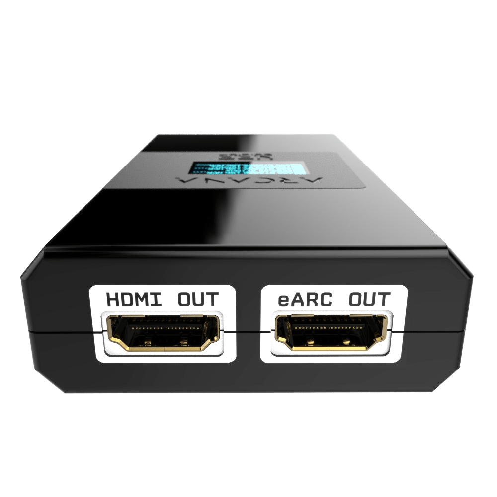 HDfury Arcana 2 s napájecím zdrojem a USB kabelem v balení