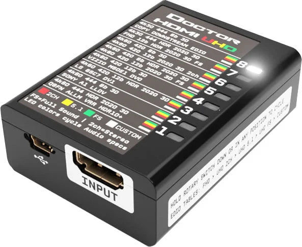 HDfury Dr HDMI 4K – EDID manažer a HDMI emulátor, pohled zepředu